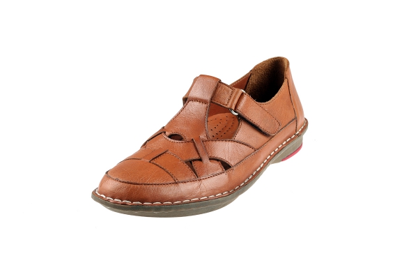 J1025 Rust Brown Women Comfort Shoes Models, Genuine Leather Women Comfort Shoes Collection